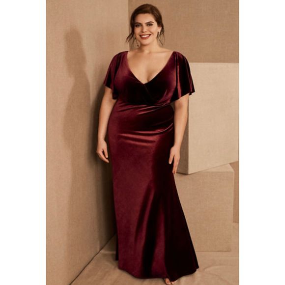 New BHLDN x Jenny Yoo Ellis Velvet Open Back Dress sz 12 - Picture 5 of 10